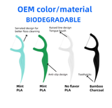 Eco-Friendly Corn Starch 100% Compostable PLA Dental Floss Toothpick Vegan Bamboo Charcoal Tooth Nylon Dental Floss Pick