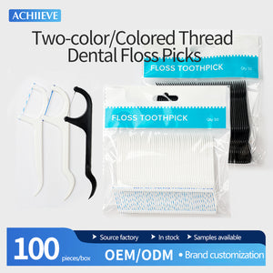 Two-color/Colored Thread Dental Floss Picks