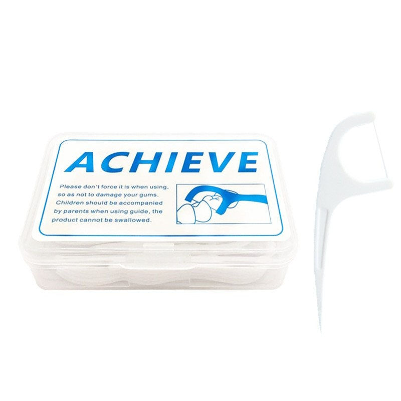 Customized Logo Cool Mint Flavor Dental Ortho Flosser Stick Waxed Oral Hygiene Toothpick for Teeth Cleaning 50pcs/box