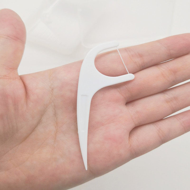 Customized Logo Cool Mint Flavor Dental Ortho Flosser Stick Waxed Oral Hygiene Toothpick for Teeth Cleaning 50pcs/box