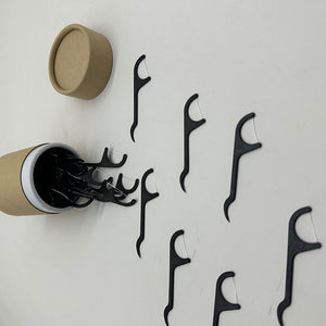 Degradable dental floss picks