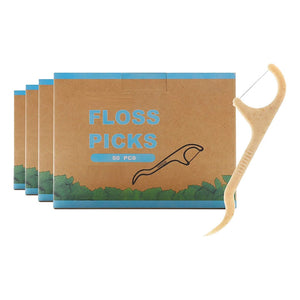 Degradable dental floss picks