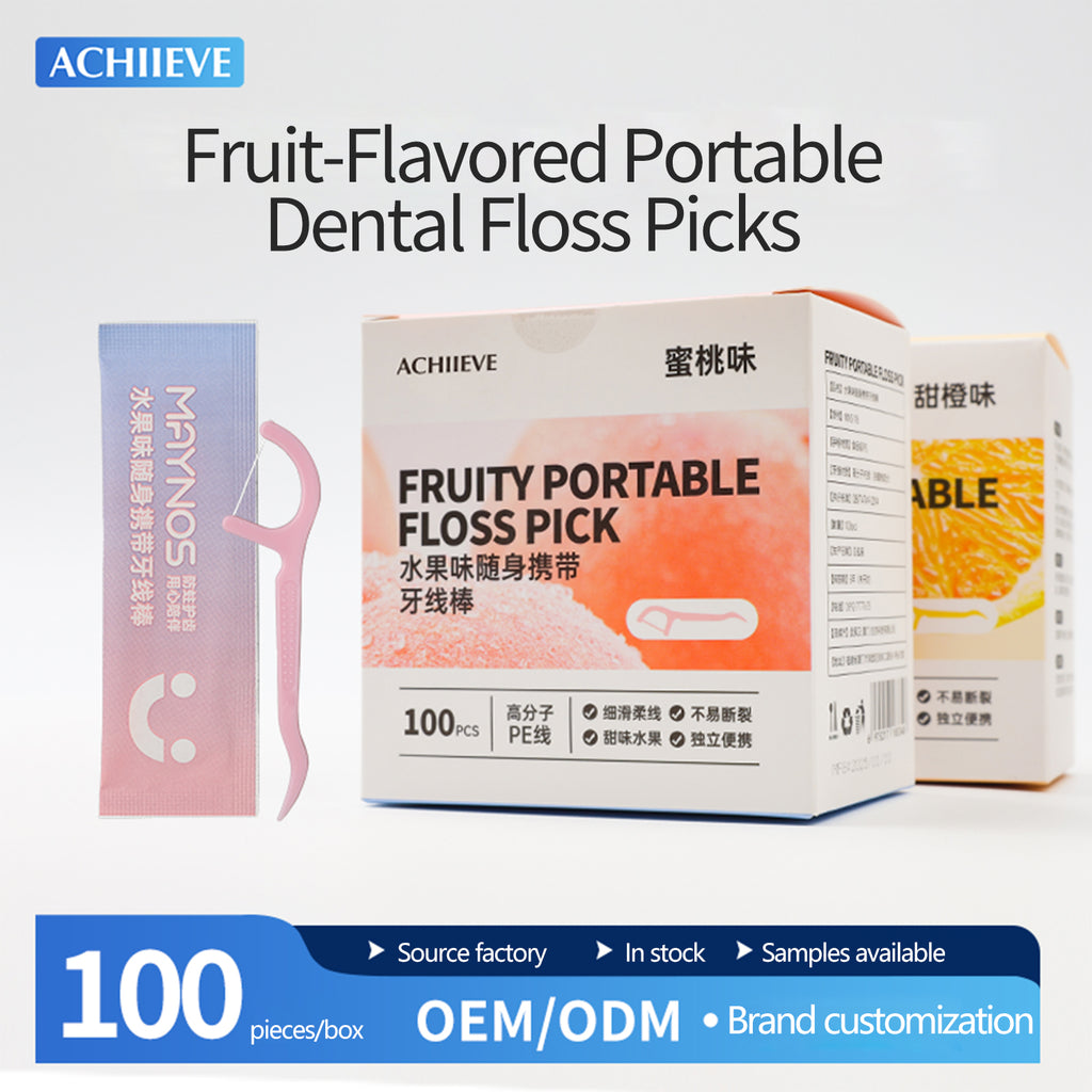 Fruit-Flavored Portable Dental Floss Picks