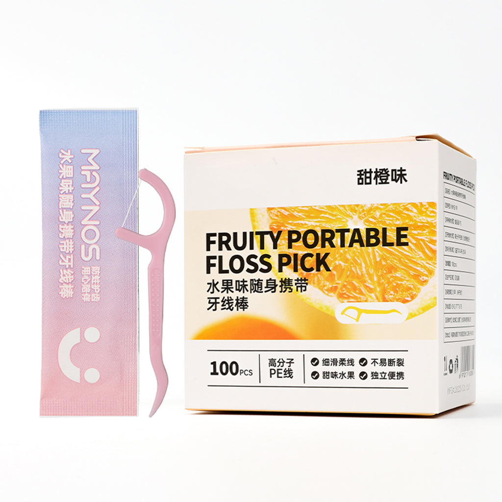 Fruit-Flavored Portable Dental Floss Picks