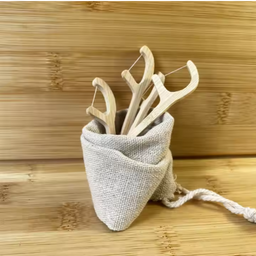Bamboo-Wooden Dental Floss Picks