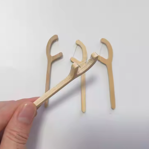 Bamboo-Wooden Dental Floss Picks