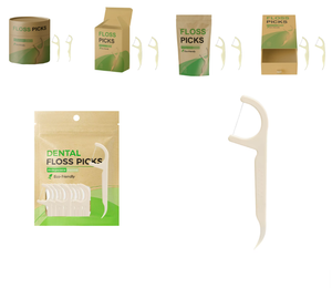 Eco-Friendly Corn Starch 100% Compostable PLA Dental Floss Toothpick Vegan Bamboo Charcoal Tooth Nylon Dental Floss Pick