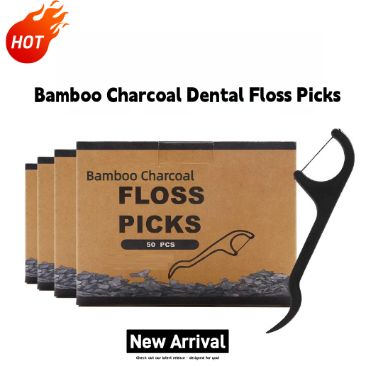 Eco-Friendly Corn Starch 100% Compostable PLA Dental Floss Toothpick Vegan Bamboo Charcoal Tooth Nylon Dental Floss Pick