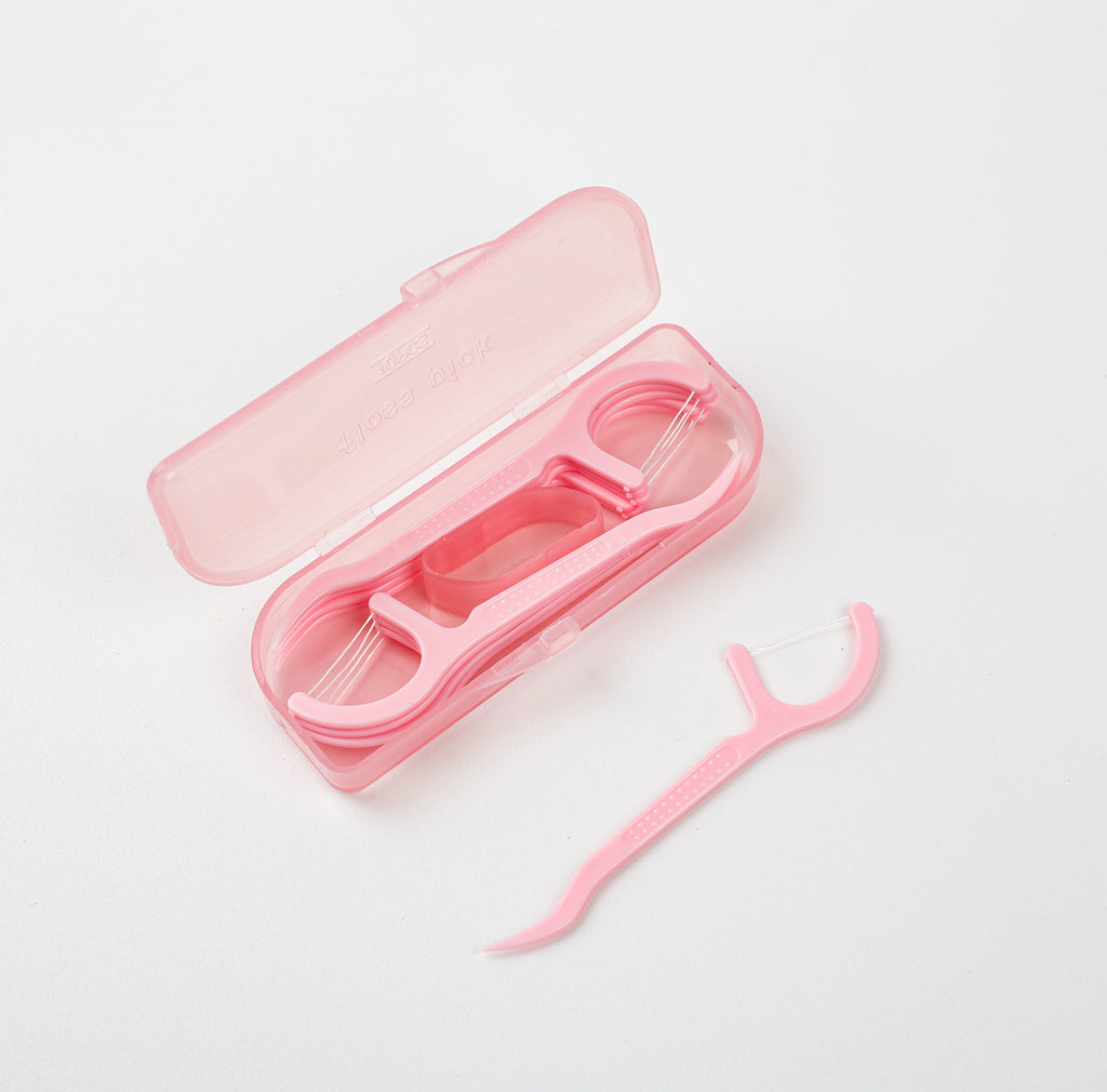 10 Piece Portable Dental Floss Case(Blue/Pink)