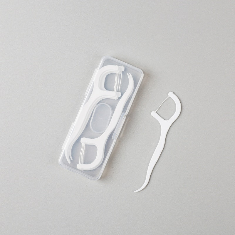 10pcs Portable Private Label Mint Flavored Container Flosser Dispenser Case Travel Dental Floss Pick Dispenser