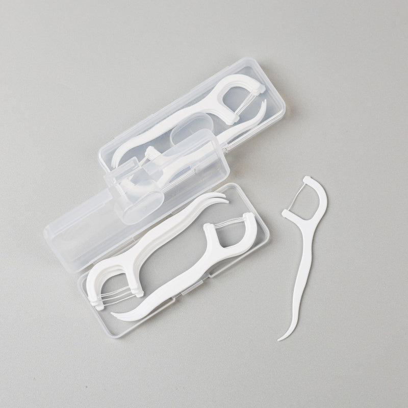 10pcs Portable Private Label Mint Flavored Container Flosser Dispenser Case Travel Dental Floss Pick Dispenser