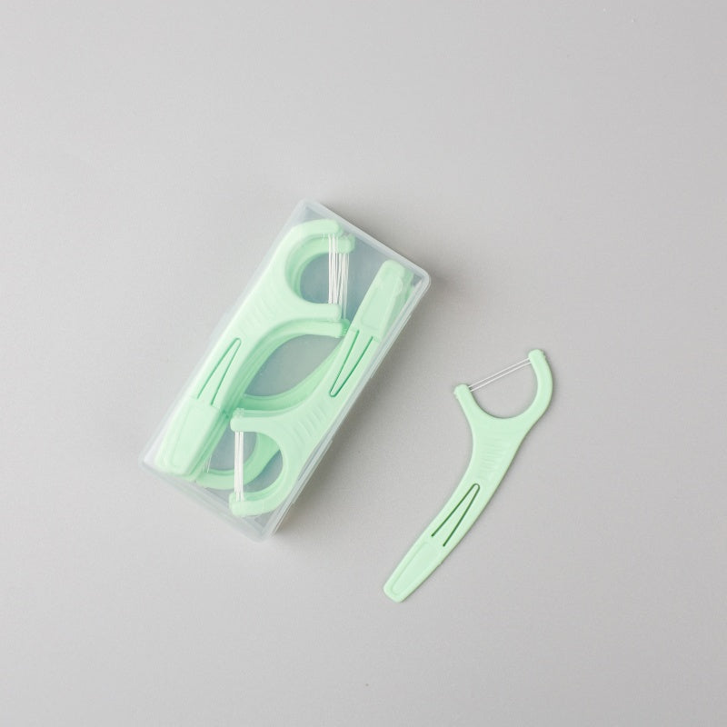 Double-Thread Clean Folding Floss Picks, Hidden Toothpick Head, Deep Cleaning Mint Flavor Dental Floss Picks