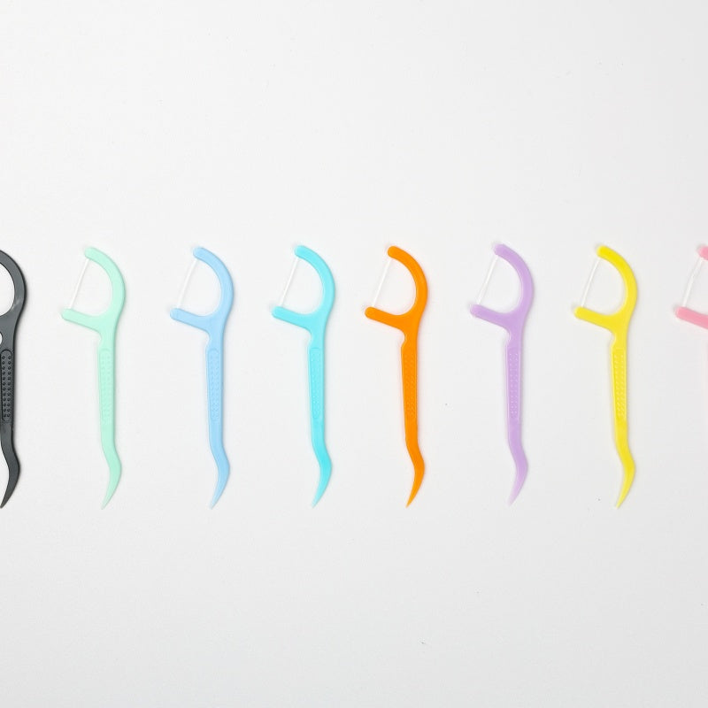 Custom Bulk Colored Plastic Toothpick Plackers Micro Mint Dental Floss Pick Stick for Teeth Cleaning