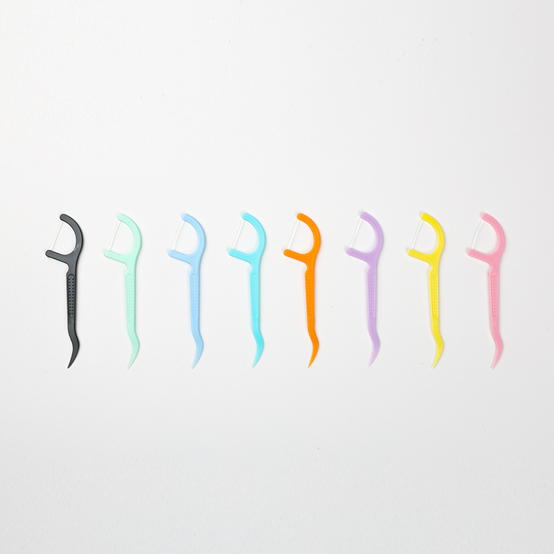 Custom Bulk Colored Plastic Toothpick Plackers Micro Mint Dental Floss Pick Stick for Teeth Cleaning