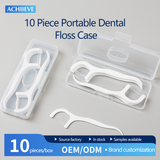 10pcs Portable Private Label Mint Flavored Container Flosser Dispenser Case Travel Dental Floss Pick Dispenser