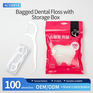 Travel Size Toothpicks Floss Sticks Kit 100 Count with Compact Flossers Case 1 Box for Teeth Clean