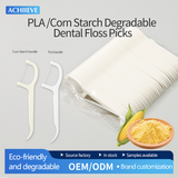 Eco-Friendly Corn Starch 100% Compostable PLA Dental Floss Toothpick Vegan Bamboo Charcoal Tooth Nylon Dental Floss Pick