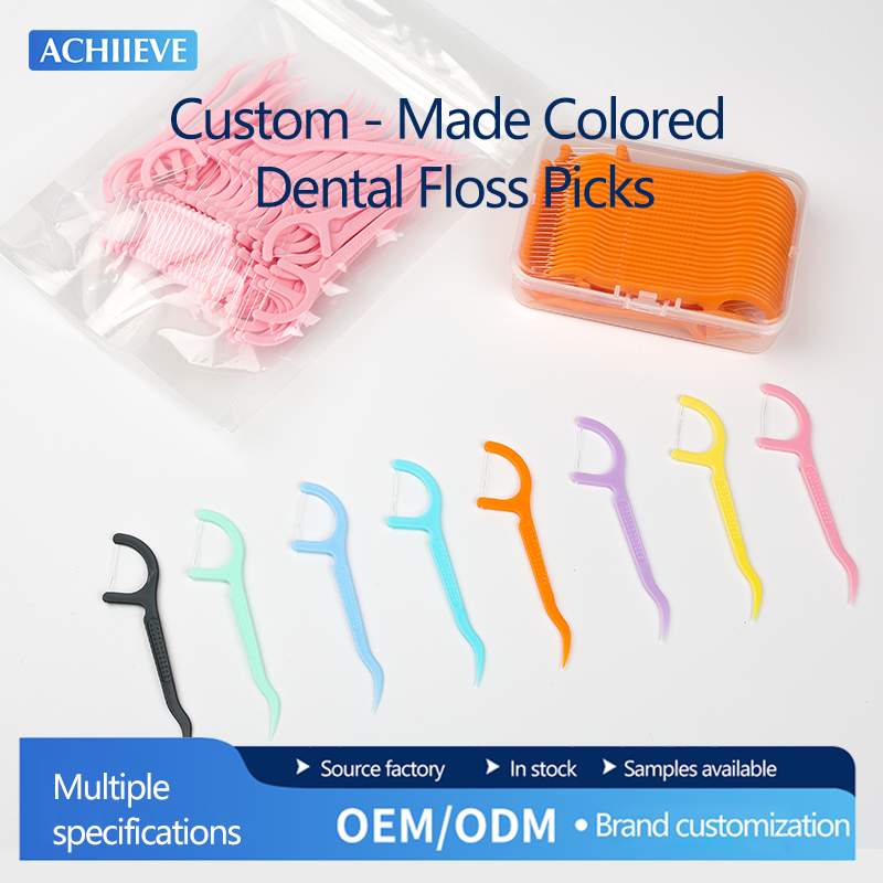 Custom Bulk Colored Plastic Toothpick Plackers Micro Mint Dental Floss Pick Stick for Teeth Cleaning