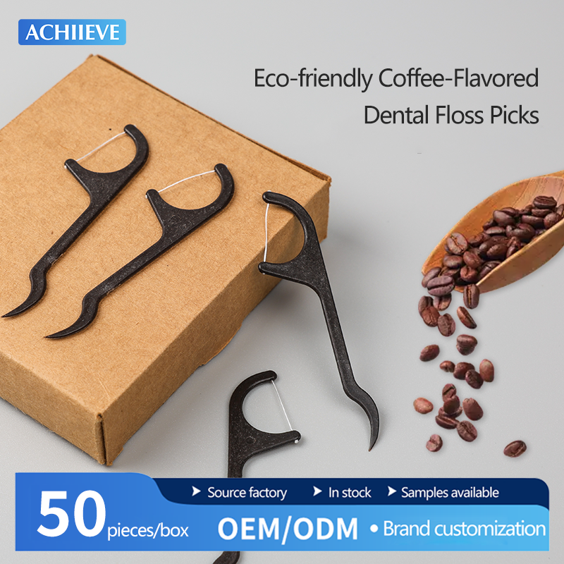 Eco-Friendly Corn Starch 100% Compostable PLA Dental Floss Toothpick Vegan Bamboo Charcoal Tooth Nylon Dental Floss Pick