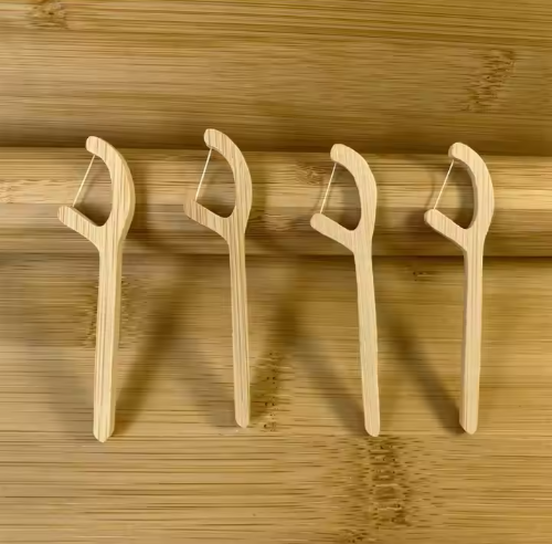 Bamboo-Wooden Dental Floss Picks
