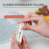 Portable refillable dental floss box, one click automatic dental floss stick box