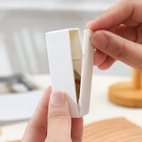 Portable refillable dental floss box, one click automatic dental floss stick box