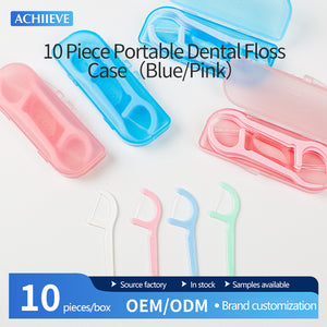 10 Piece Portable Dental Floss Case（Blue/Pink）