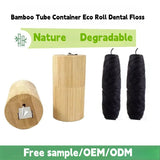 Biodegradable Whosale Factory Bamboo Charcoal Tube Container Eco Friendly  Roll Dental Floss